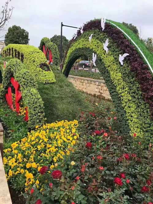 五色草綠雕 廣場景區的點睛之筆，熱氣球造型與更多定制選擇